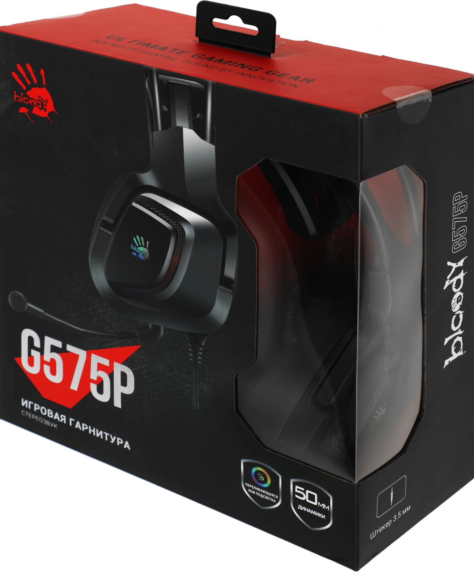 Наушники с микрофоном A4Tech Bloody G575P черный 2м мониторные оголовье (G575P 4PIN+USB/BLACK) — изображение 12