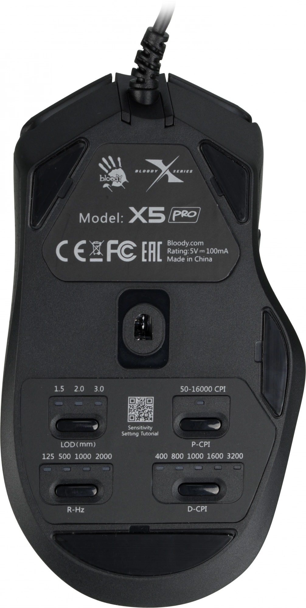 Мышь A4Tech Bloody X5 Pro черный оптическая 16000dpi USB 9but — изображение 5
