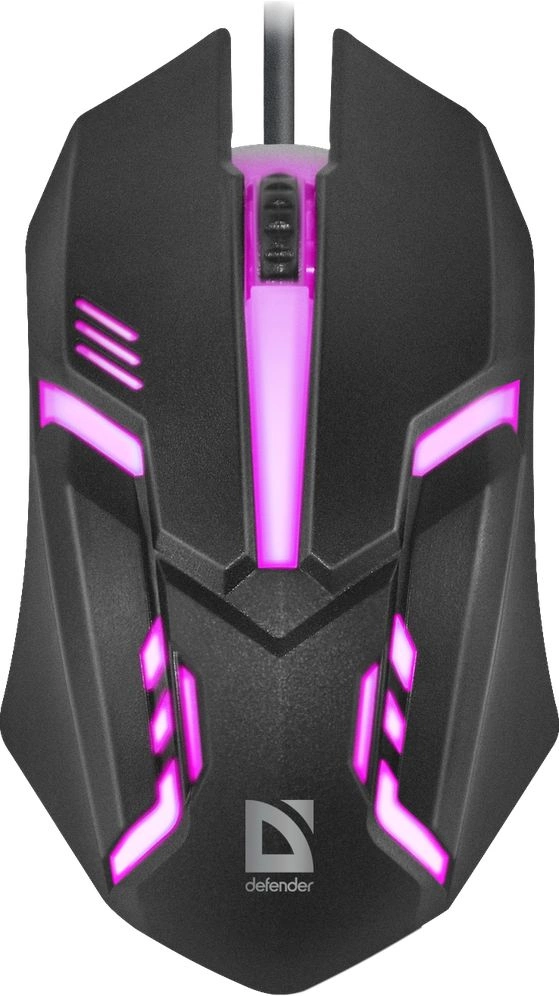 Мышь Defender Cyber MB-560L черный оптическая 1600dpi USB для ноутбука 2but (52560)