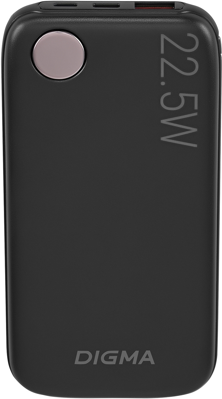 Мобильный аккумулятор Digma DGPF10B 10000mAh QC3.0/PD3.0 22.5W 3A USB-A/USB-C черный (DGPF10B22PBK)