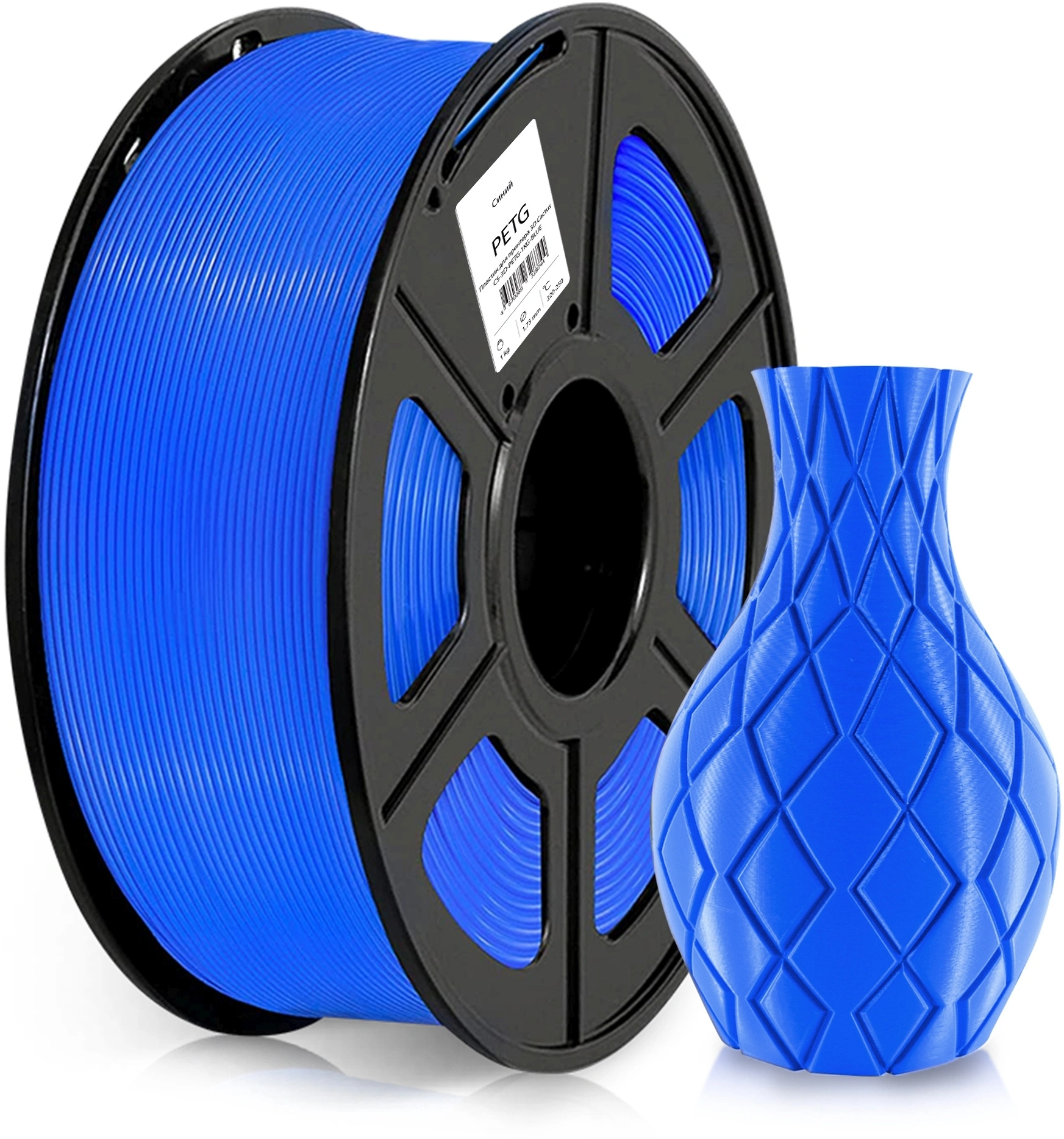 Пластик для принтера 3D Cactus CS-3D-PETG-1KG-BLUE PETG d1.75мм 1кг L316м 1цв. — изображение 3