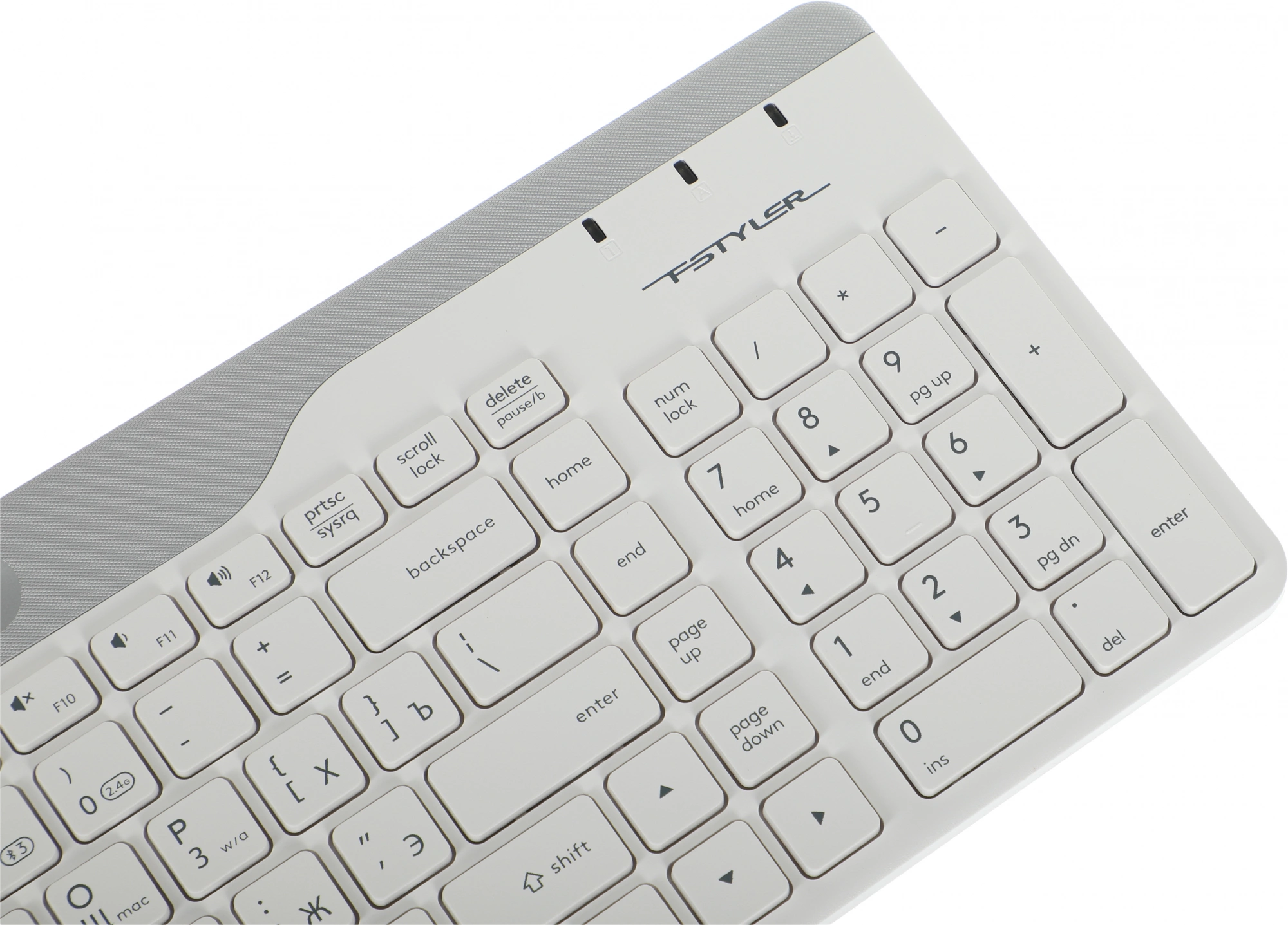 Клавиатура A4Tech FBK25 белый/серый USB беспроводная BT/Radio slim Multimedia (FBK25 WHITE)