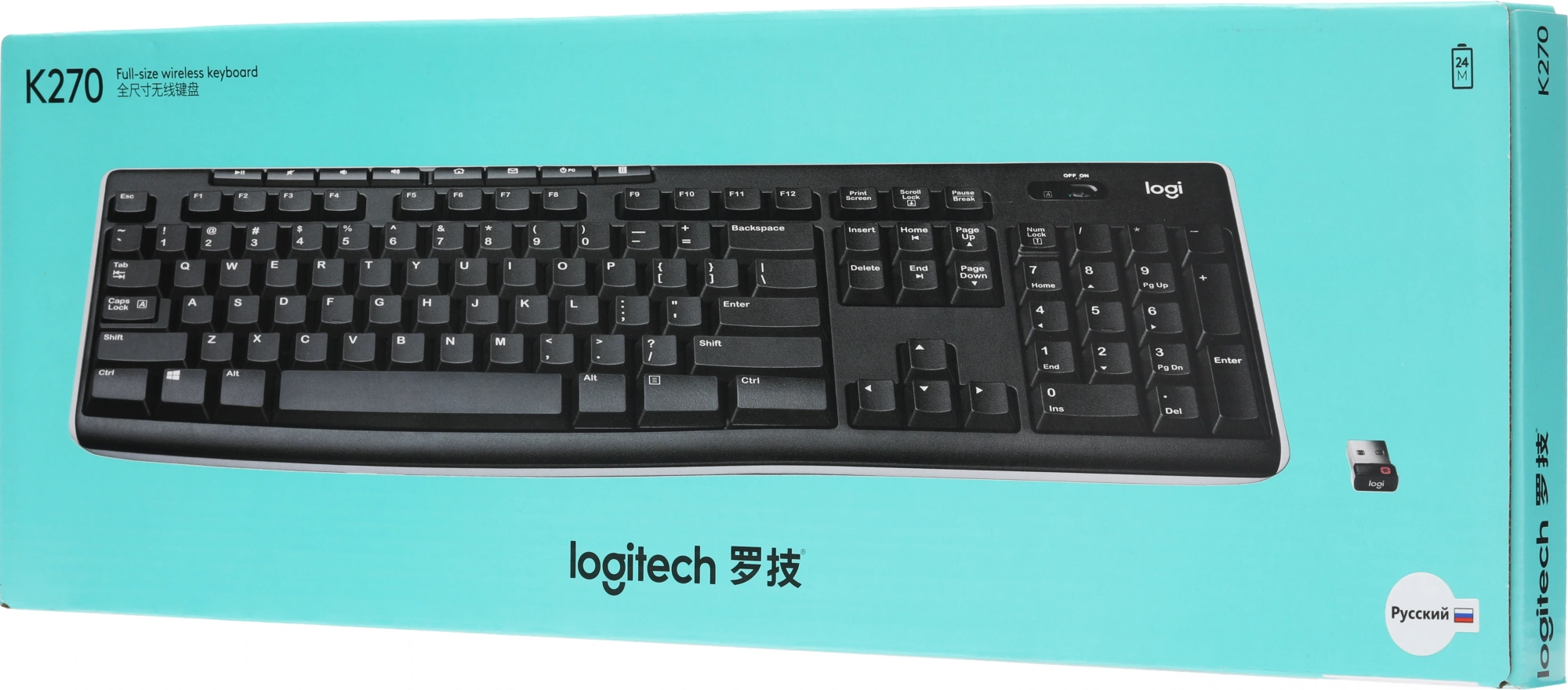 Клавиатура Logitech K270 черный/белый USB беспроводная Multimedia (920-003058) — изображение 14