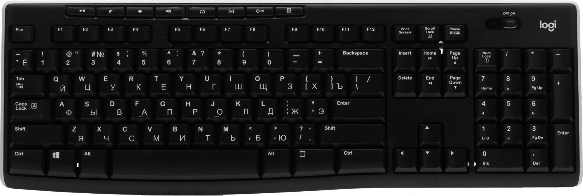 Клавиатура Logitech K270 черный/белый USB беспроводная Multimedia (920-003058) — изображение 3
