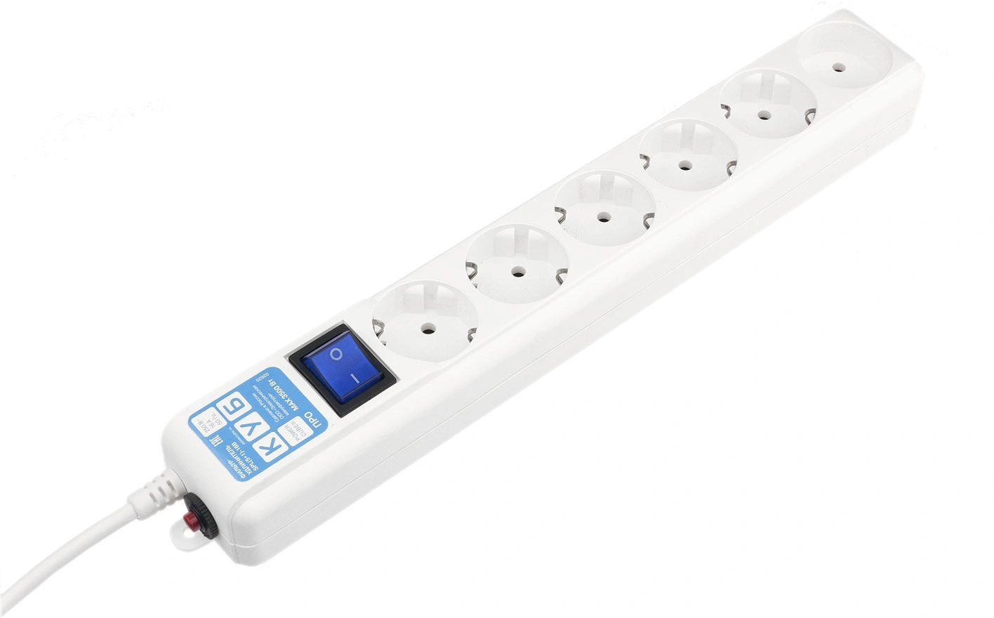 Сетевой фильтр Powercube SPL(5+1)-16B-P-3M-WHITE 3м (6 розеток) белый (коробка)