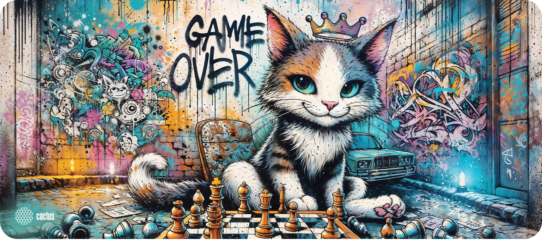 Коврик для мыши Cactus Game Over 900x400x4мм (CS-MP-COR01XXL)