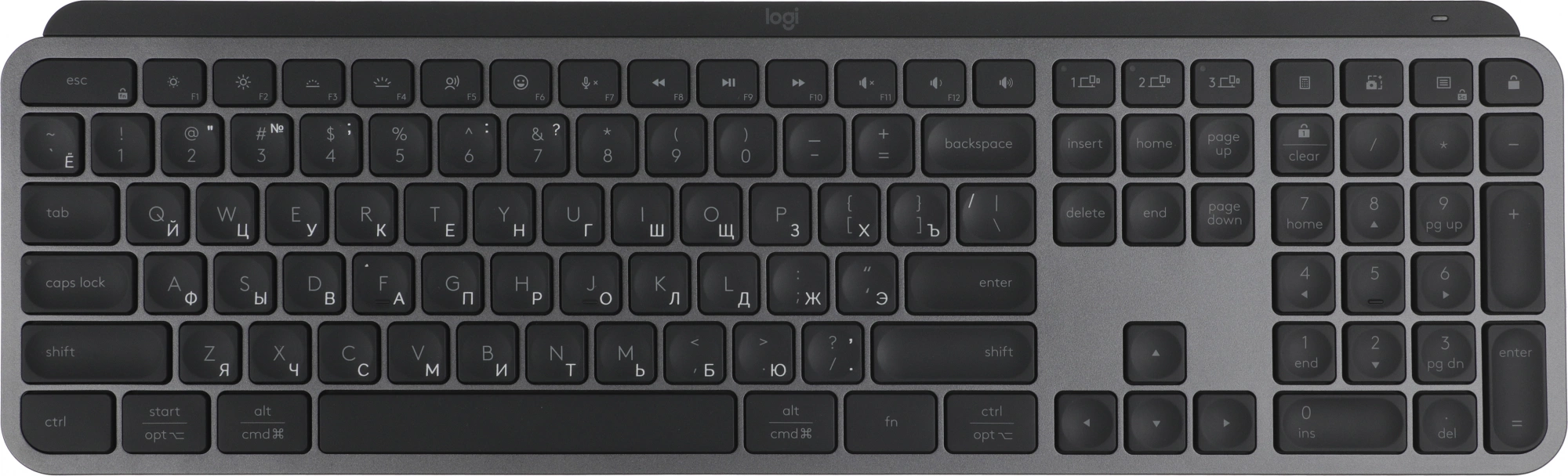 Клавиатура Logitech MX Keys S графитовый/черный USB беспроводная BT/Radio LED (920-011600)