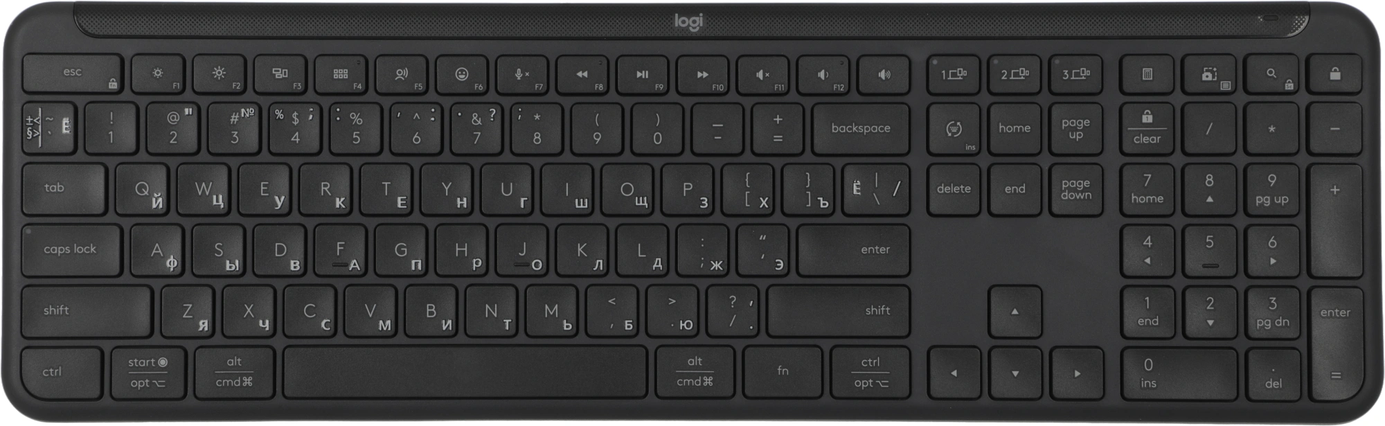 Клавиатура Logitech K950 черный USB беспроводная BT/Radio slim (920-012434) — изображение 6