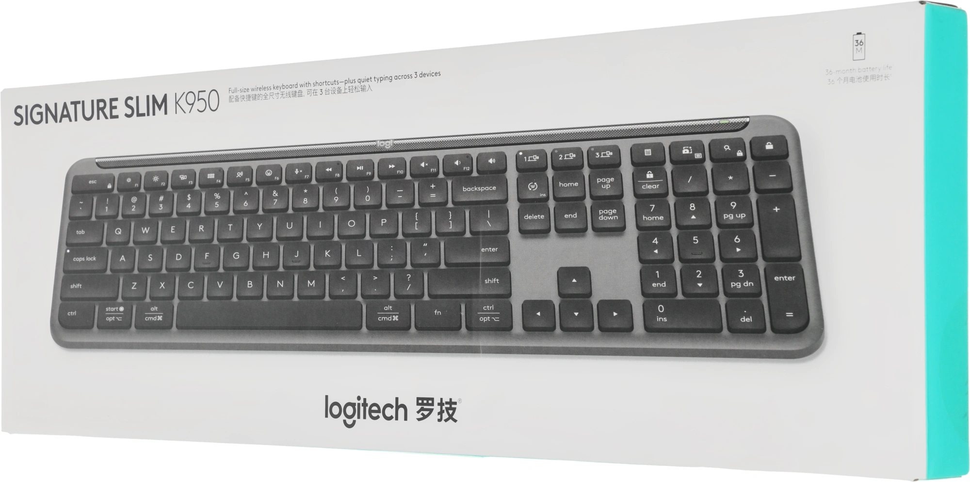 Клавиатура Logitech K950 черный USB беспроводная BT/Radio slim (920-012434) — изображение 15
