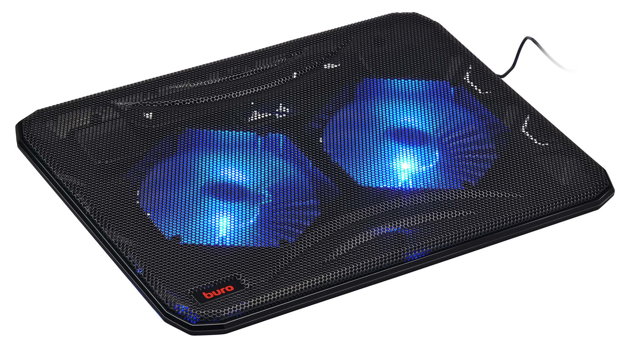 Подставка для ноутбука Buro BU-LCP156-B214 15.6"358x270x21мм 1xUSB 2x 140ммFAN 597г металлическая сетка/пластик черный — изображение 9
