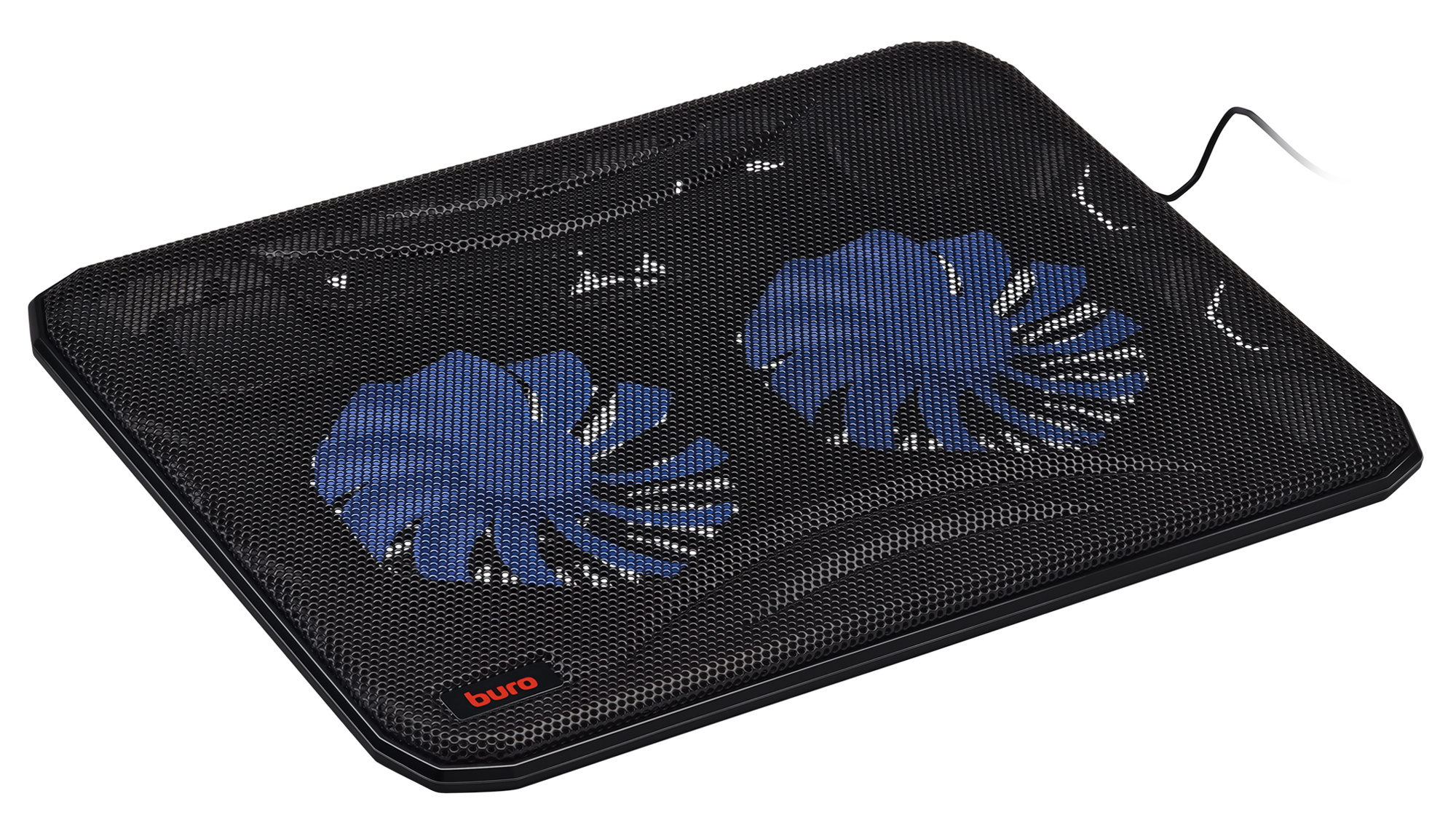 Подставка для ноутбука Buro BU-LCP156-B214 15.6"358x270x21мм 1xUSB 2x 140ммFAN 597г металлическая сетка/пластик черный — изображение 10