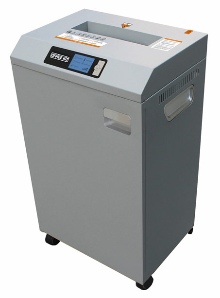 Шредер Office Kit S600 1.9x15 серый (секр.P-5) фрагменты 17лист. 60лтр. скрепки скобы пл.карты CD