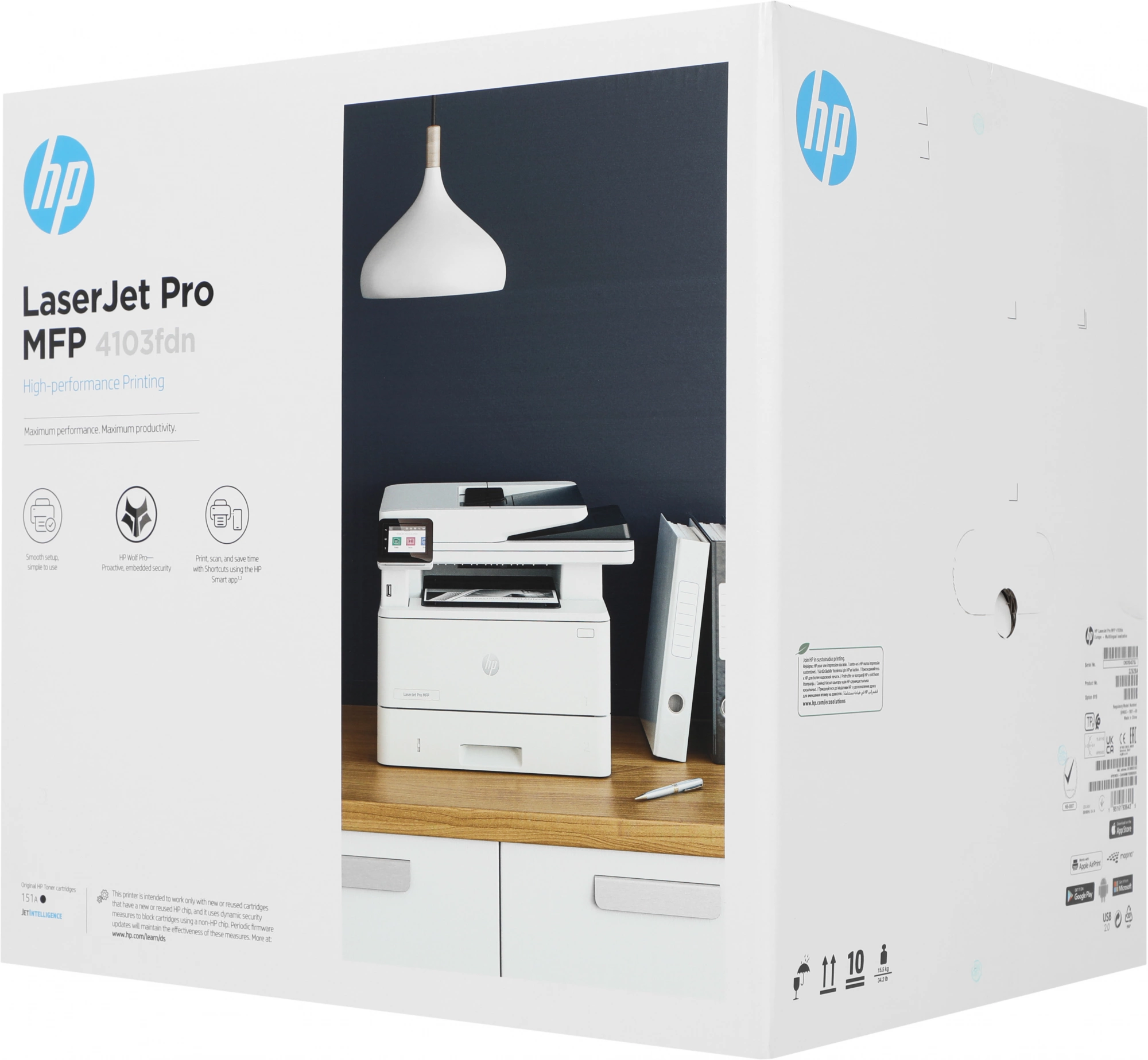 МФУ лазерный HP LaserJet Pro 4103fdn (2Z628A) A4 Duplex Net белый — изображение 23