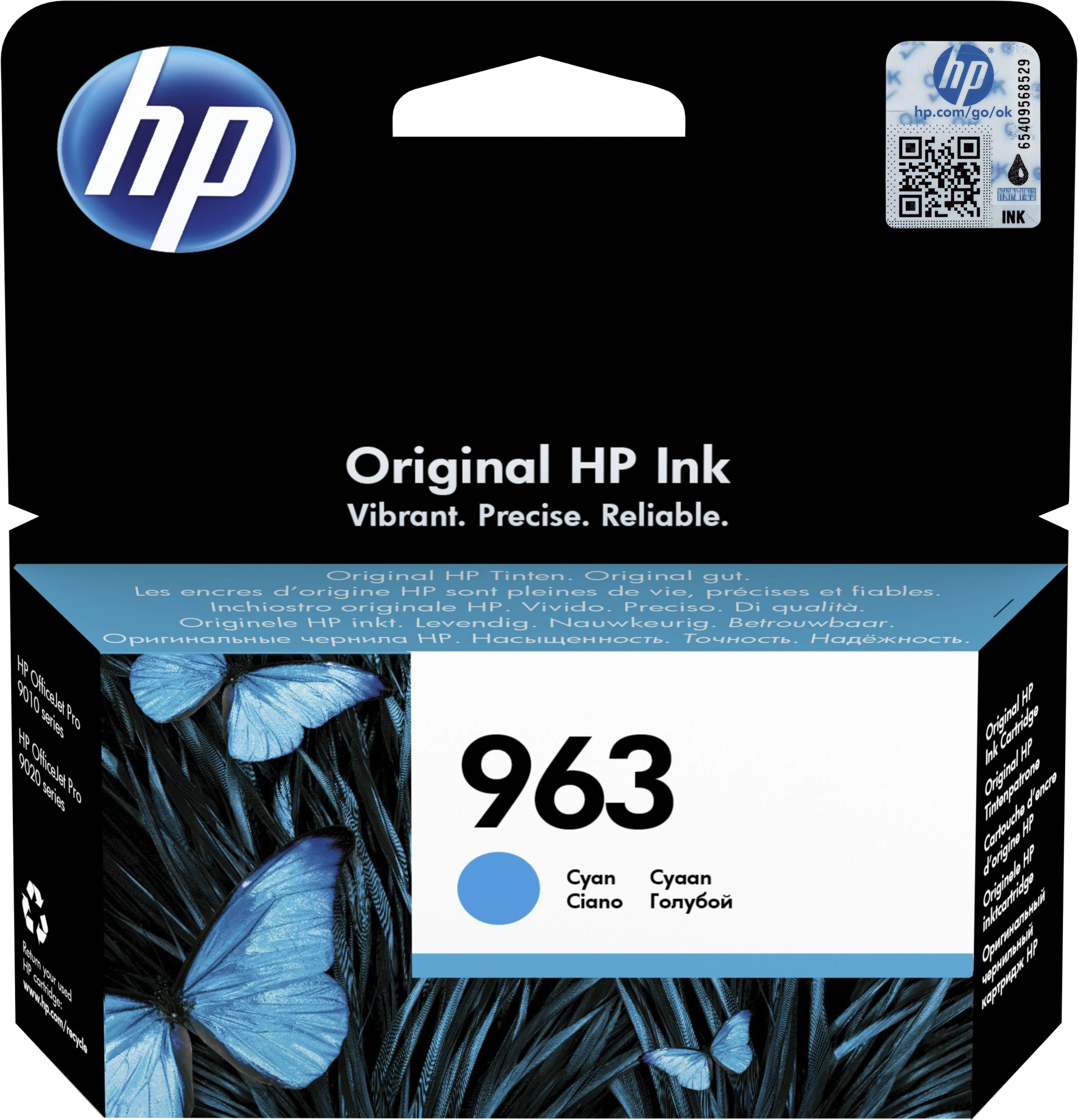 Картридж струйный HP 963 3JA23AE голубой (700стр.) для HP OfficeJet Pro 901x/902x HP