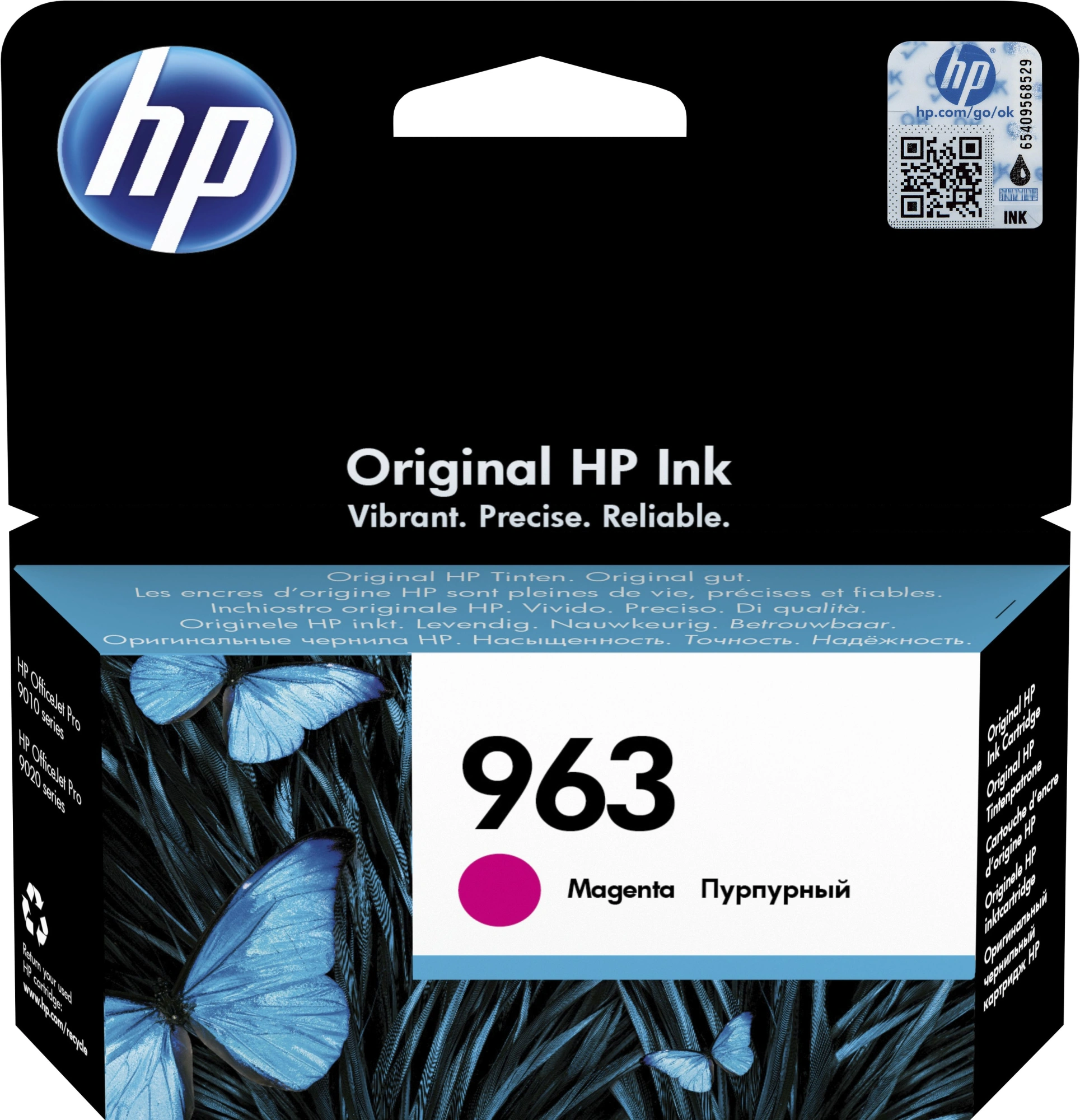 Картридж струйный HP 963 3JA24AE пурпурный (700стр.) для HP OfficeJet Pro 901x/902x HP