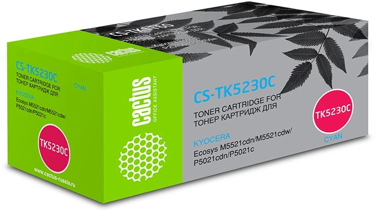Картридж лазерный Cactus CS-TK5230C TK-5230C голубой (2200стр.) для Kyocera Ecosys M5521cdn/M5521cdw/P5021cdn/P5021cdw с чипом