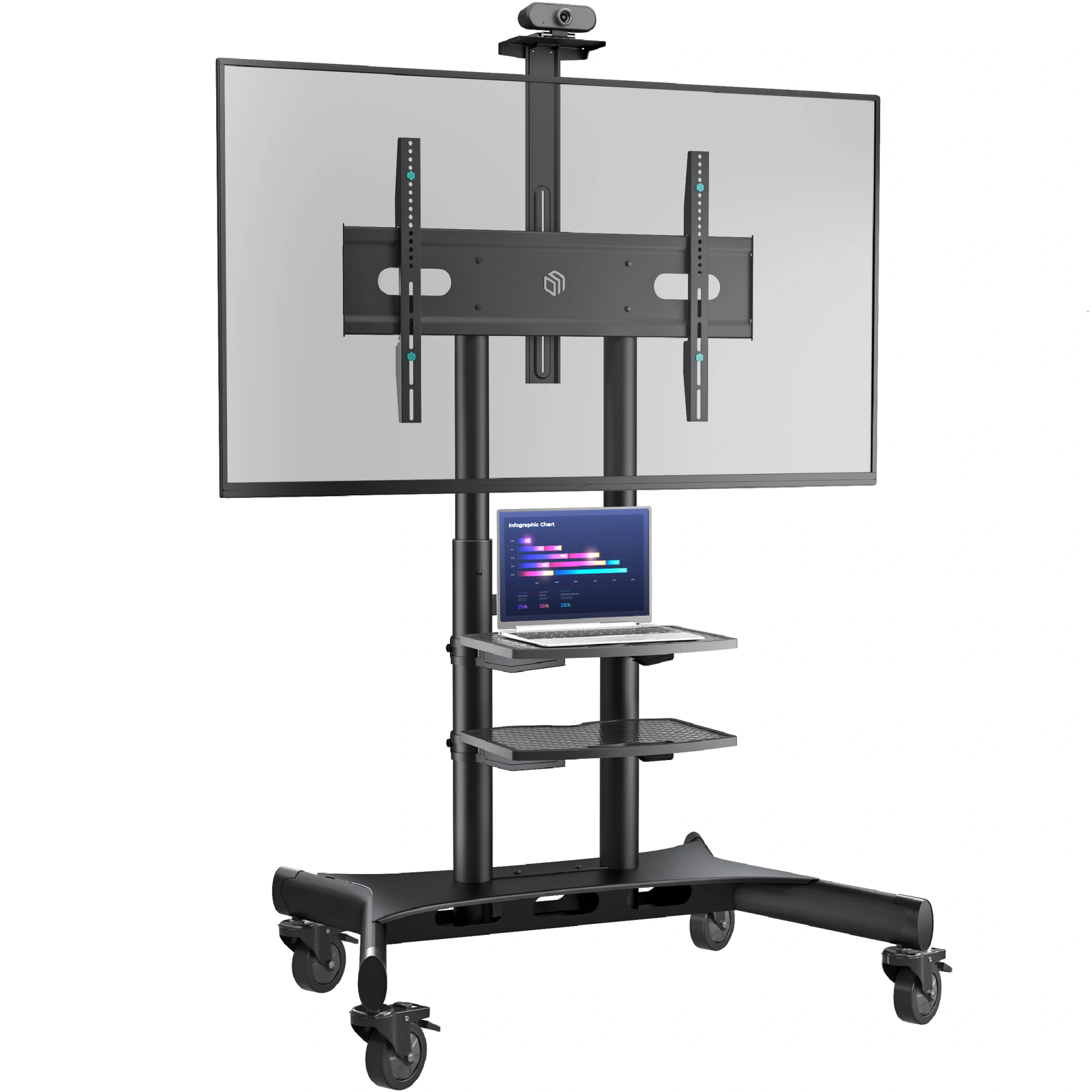 Подставка для телевизора Onkron TS1881 черный 50"-86" макс.105.9кг напольный мобильный