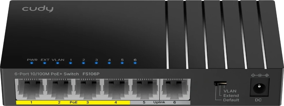 Коммутатор Cudy FS106P (L2) 6x100Мбит/с 4PoE 36W неуправляемый