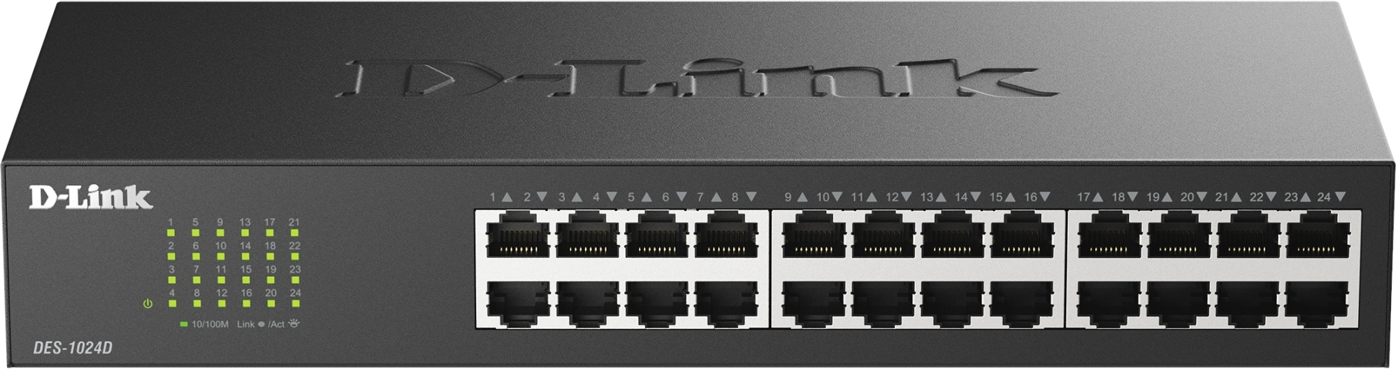 Коммутатор D-Link DES-1024D/H2A (L2) 24x100Мбит/с неуправляемый