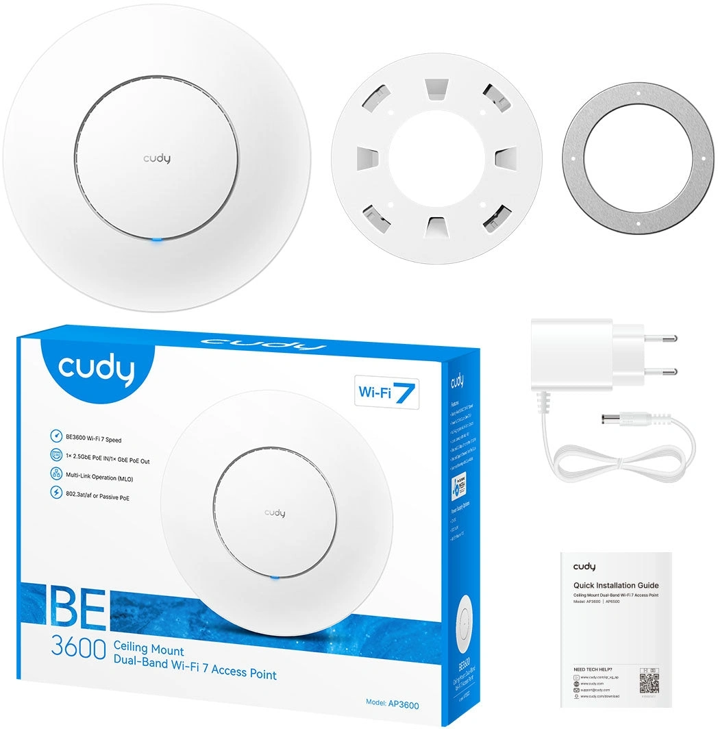 Точка доступа Cudy AP3600 BE3600 100/1000/2500BASE-T белый — изображение 2