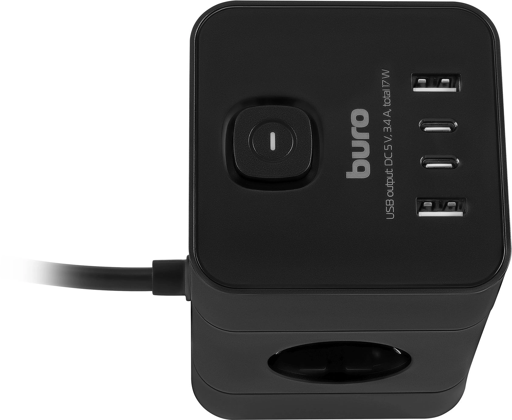 Сетевой удлинитель Buro BU-PTE4.1UC-B 1.5м (4 розетки) черный (коробка) — изображение 5