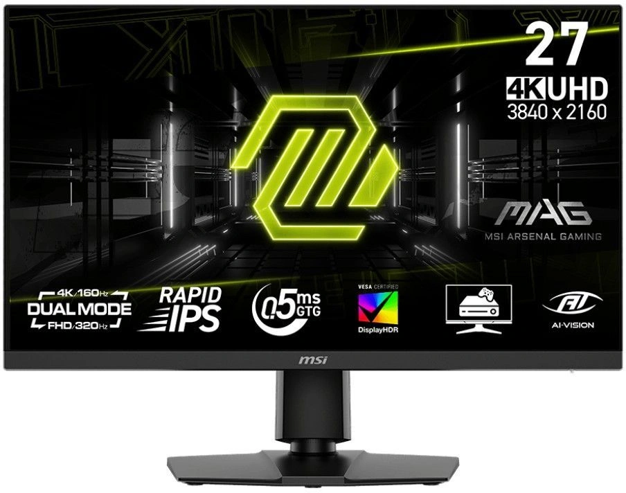 Монитор MSI 27" Mag 272URDF E16 черный IPS LED 16:9 HDMI матовая HAS Piv 1000:1 400cd 178гр/178гр 3840x2160 160Hz DP 4K USB 7.4кг
