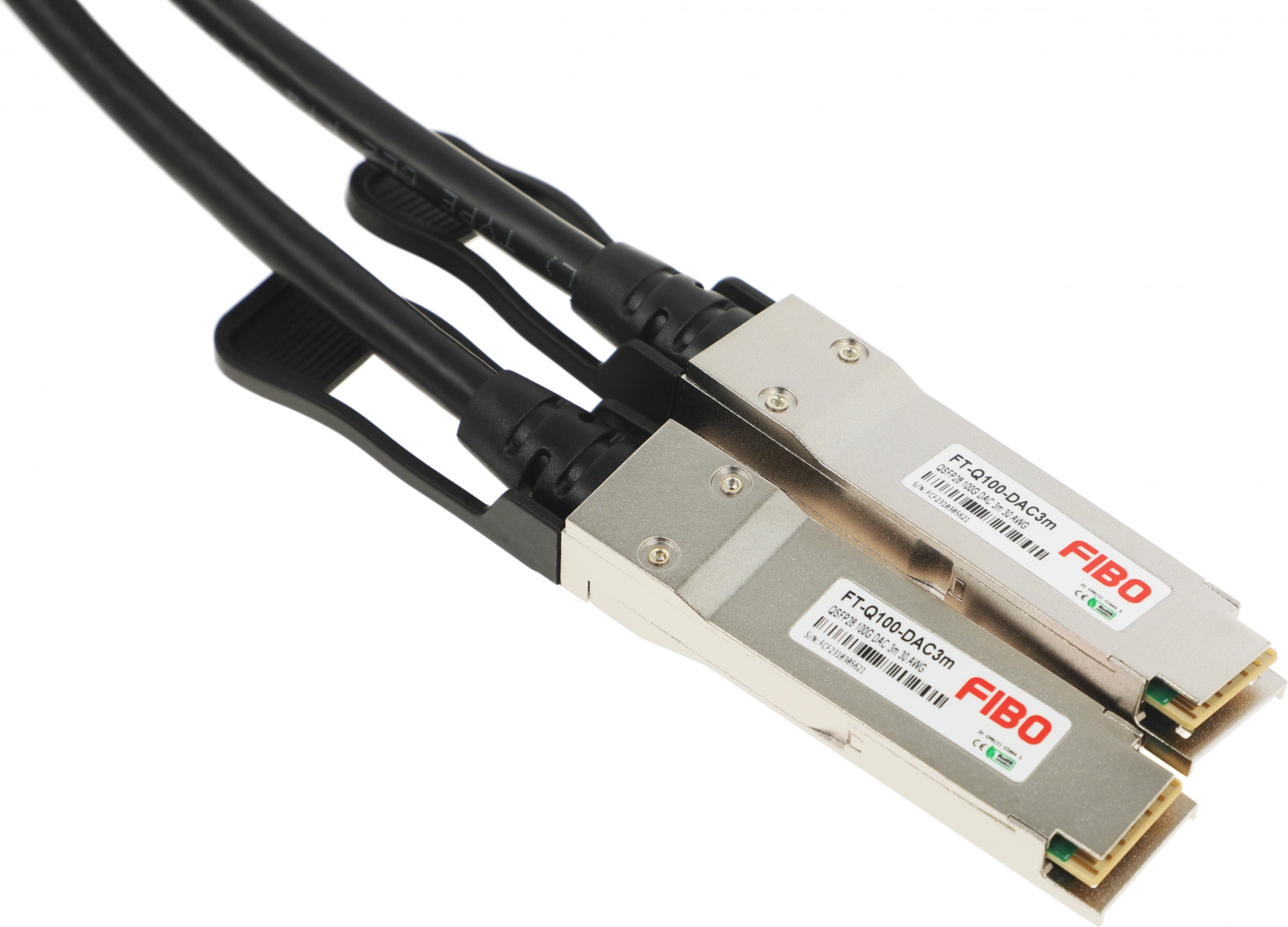 Кабель DAC Fibo FIBO_FT-Q100-DAC3m 100Гбит/с 3м QSFP28-QSFP28 (FT-Q100-DAC3M)