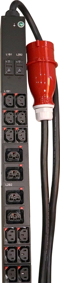 Блок распределения питания Lanmaster LAN-PDUVG332C-36L12Z-03BK верт.размещ. 36xC13 12xC39 с мониторингом 3x32A IEC 309 3м — изображение 2