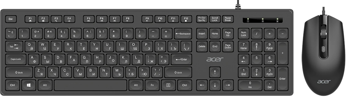 Клавиатура + мышь Acer OCC504 клав:черный мышь:черный USB Multimedia (ZL.ACC11.00M)