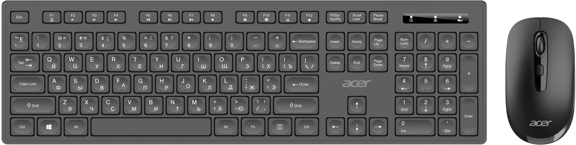 Клавиатура + мышь Acer OCC503 клав:черный мышь:черный USB беспроводная Multimedia (ZL.ACC11.00K)
