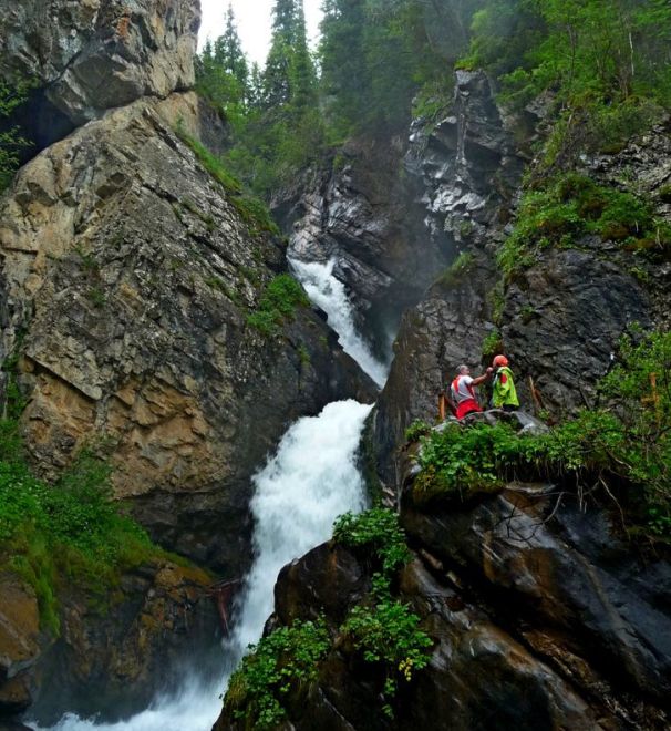 Kairak Waterfall at कोलसाई झीलें, Kazakhstan