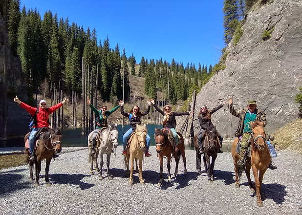 Charyn Canyon, Kaindy & Kolsai Lakes Tour from Almaty route with scenic nature in Kazakhstan