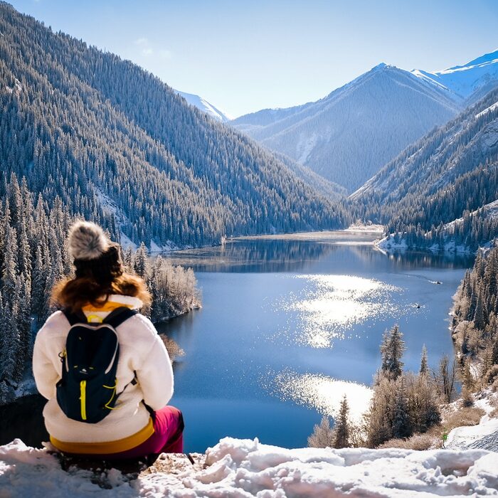 Kolsai & Kaindy Lakes, Charyn Canyon & Hot Springs Tour route with scenic nature in Kazakhstan
