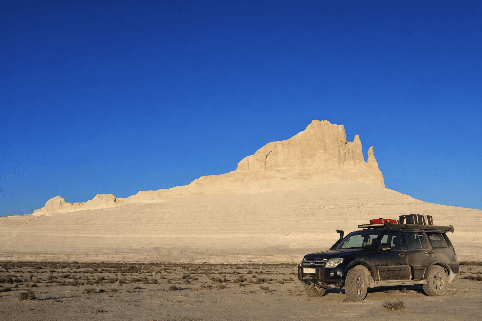 Private 30-Hour Bozjyra Expedition: Overnight Desert Experience Tour route with scenic nature in Kazakhstan