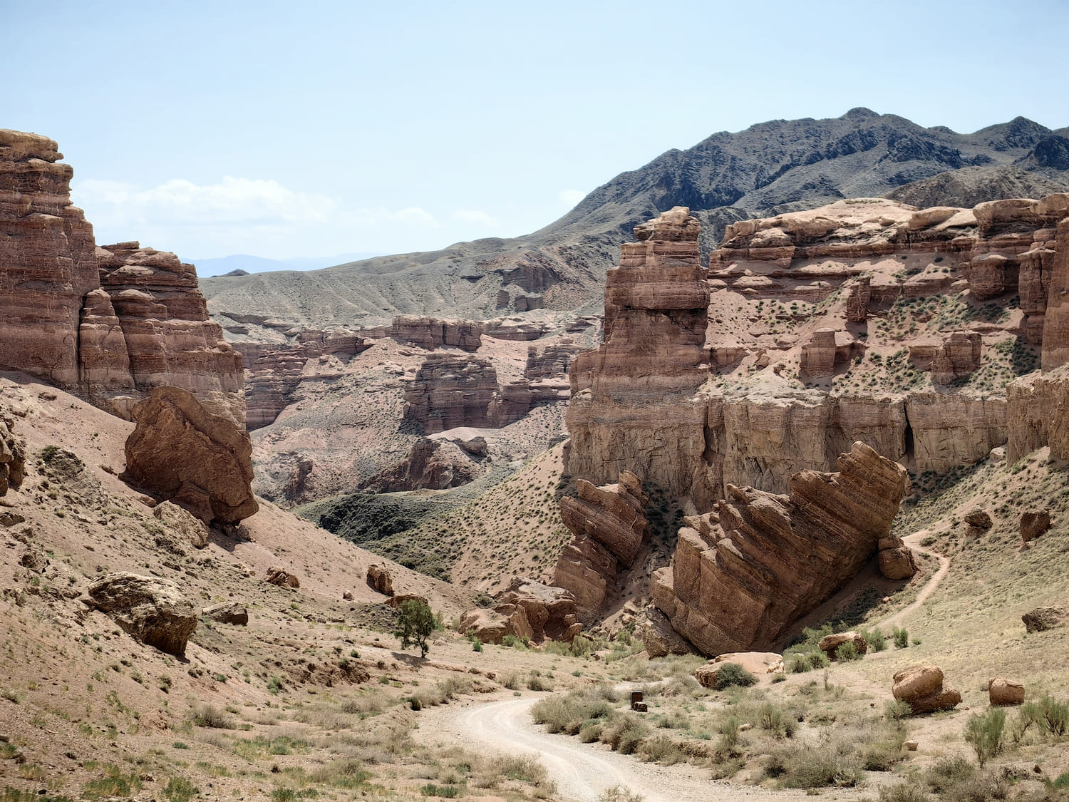 कासल्स कैन्यन की घाटी के अंदर at चारिन कण्यन, Kazakhstan