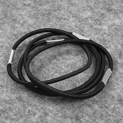 Резинка кольцевая 175 мм черная с серебряным зажимом (25 шт) Goody Tie