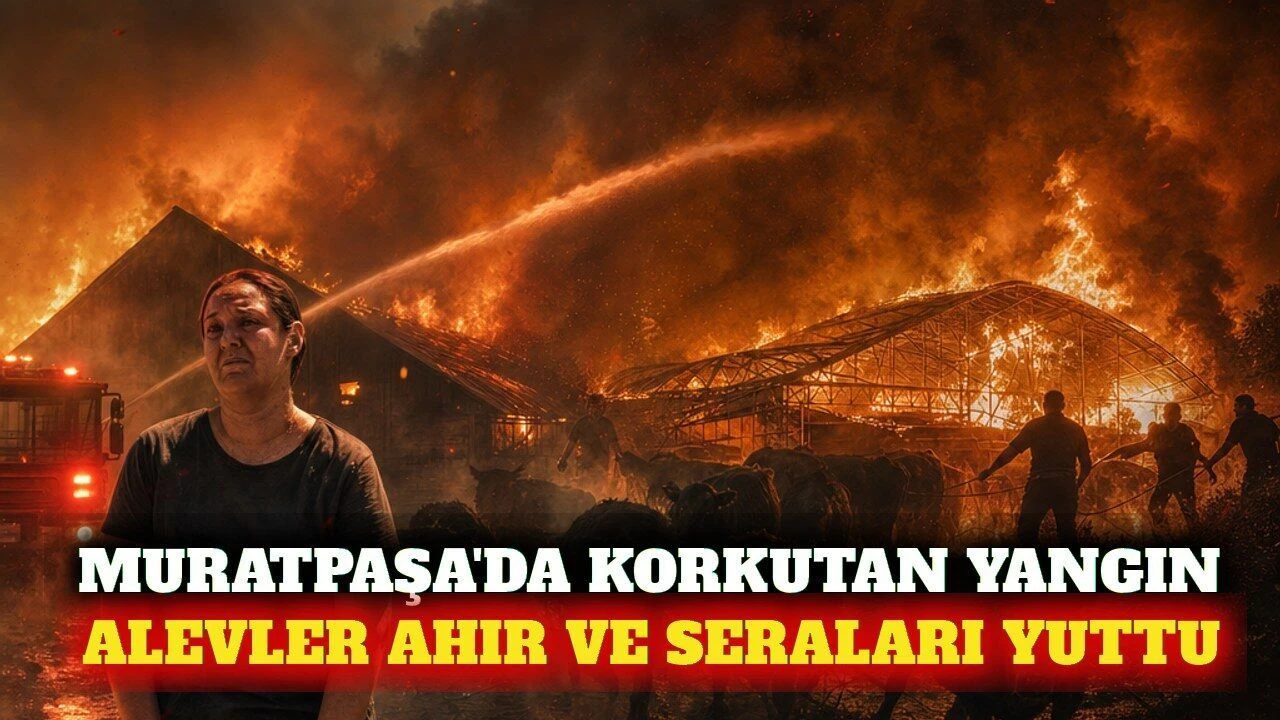 Muratpaşa'da ahır ve seraları saran yangın söndürüldü