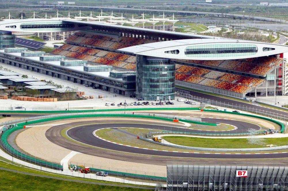An aerial view of the Shanghai International Circuit on Sep. 12, 2004. (Chinatopix via AP)