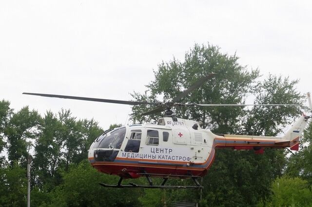 В Зауралье вертолет санавиации доставил в больницу первых пациентов