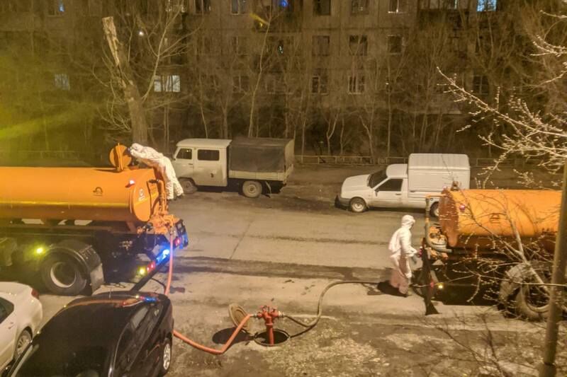 В Кургане дезинфицируют улицы