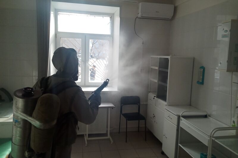 В Кургане продезинфицировали детскую поликлинику