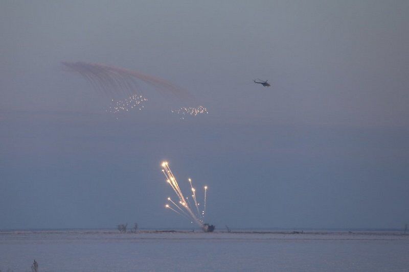 Экипажи Ми-8 нанесли бомбовые удары по позициям «противника» в Курганской области