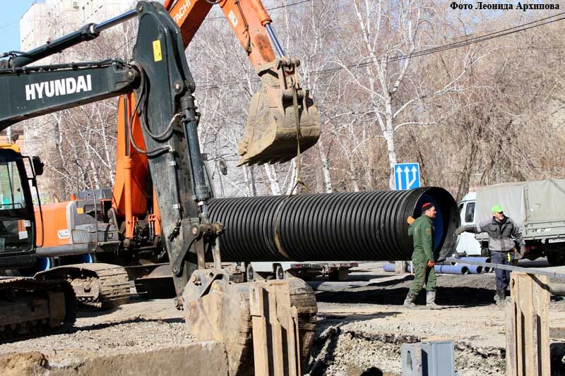 В Кургане продолжается масштабная реконструкция инженерных сетей по улице Коли Мяготина