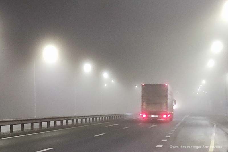 В Курганской области из-за густого тумана на дорогах затруднено движение