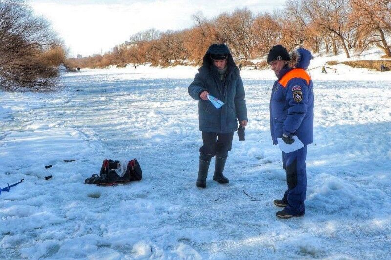 На Тоболе появляются промоины и лёд уменьшается до 5 сантиметров