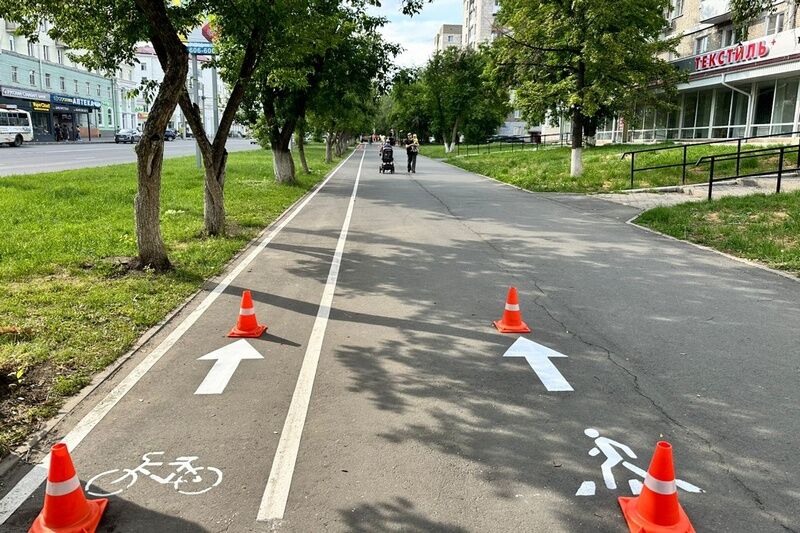 Велодорожки появились на восьми улицах Кургана