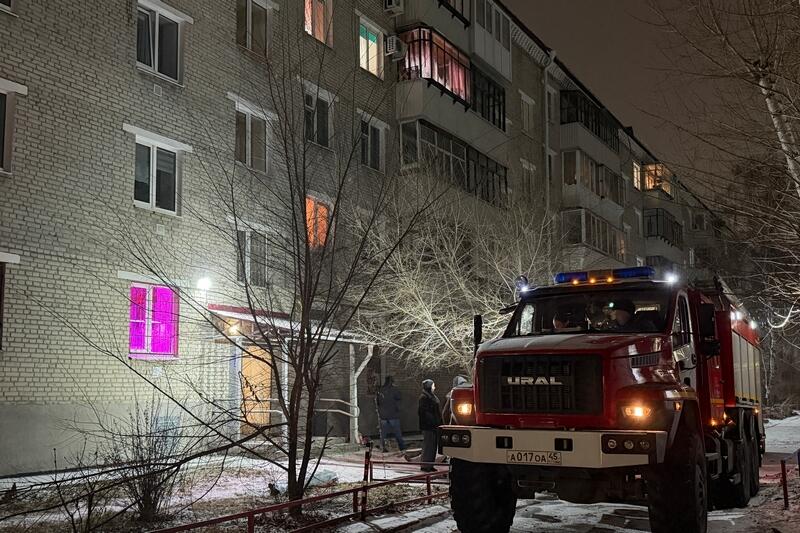 В Кургане на пожаре в пятиэтажке погибли двое человек, четверо спасены