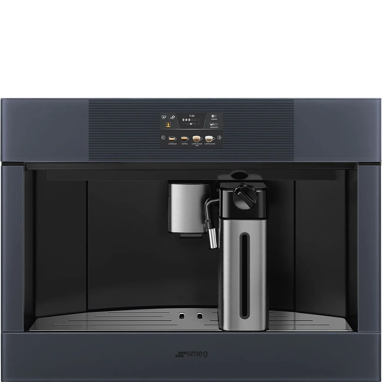 Встраиваемая кофемашина Smeg Linea Neptune Grey с сенсорным экраном