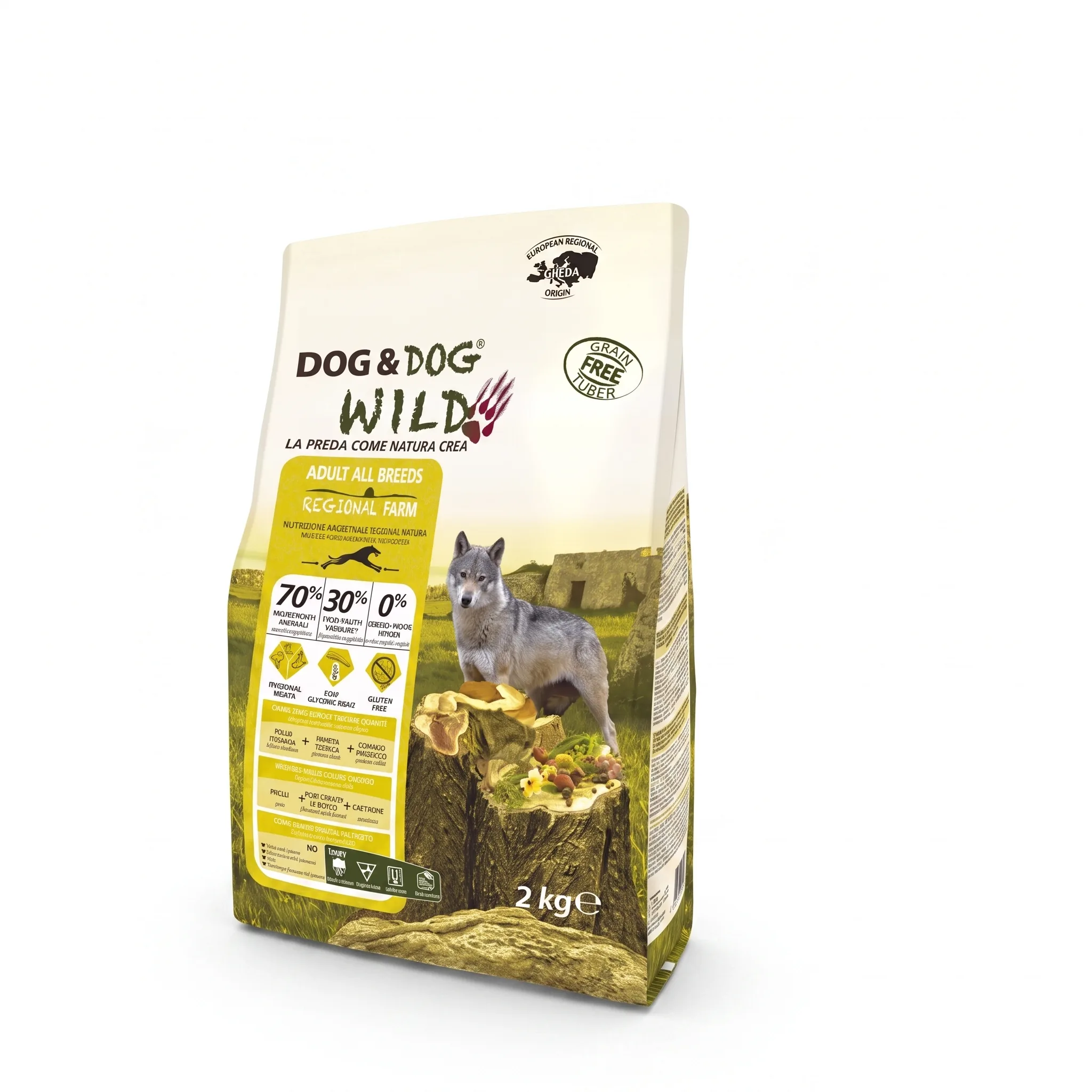 Изображение 1 для Корм для собак сухой Dog & Dog Wild Regional Farm, курица, утка, кролик 2кг (от года)