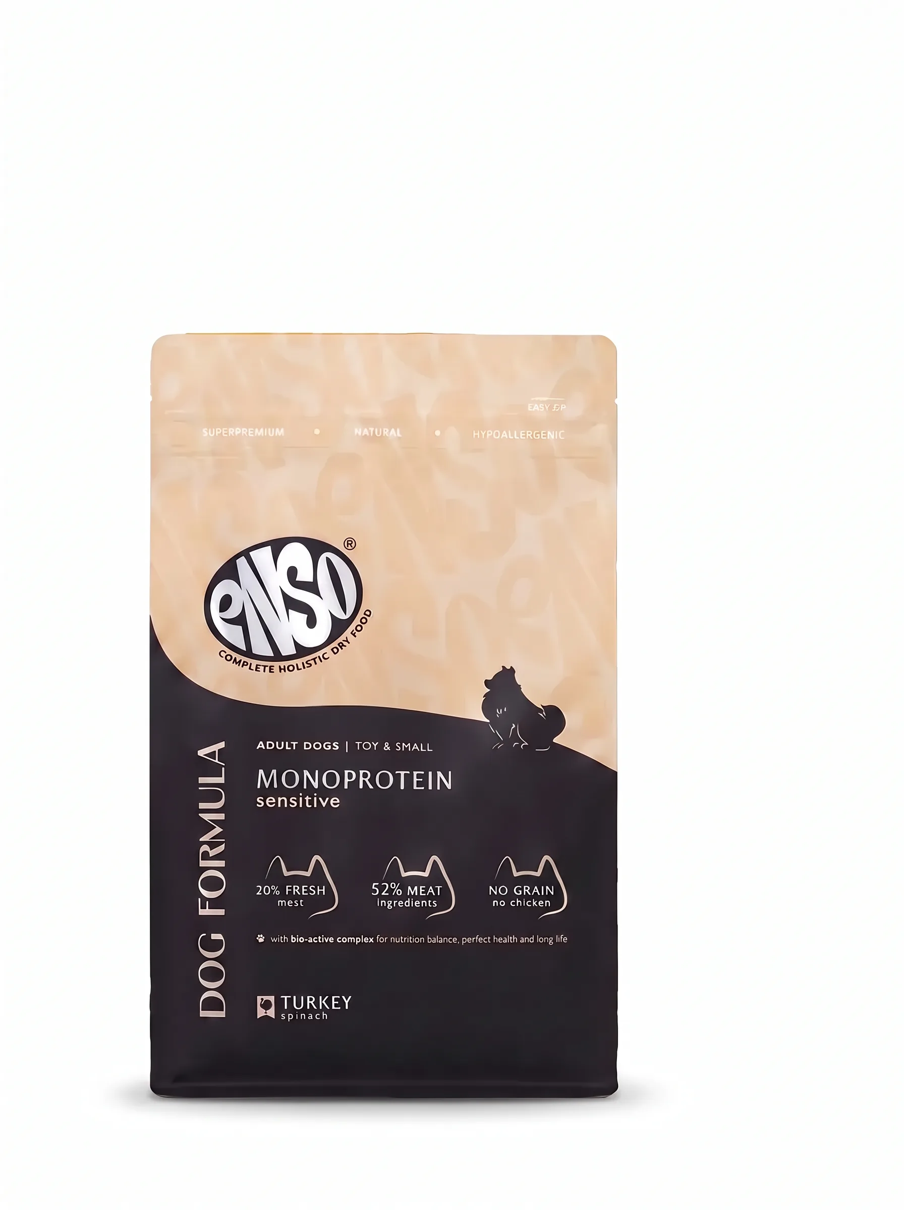 Изображение 1 для ENSO Dog formula Monoprotein сухой полнорационный корм для взрослых собак мелких и миниатюрных пород с индейкой 7 кг